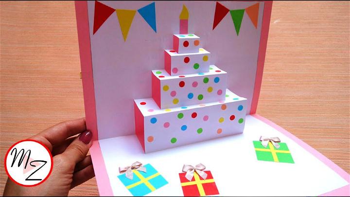 Make a Cake Pop Up Card for Birthday