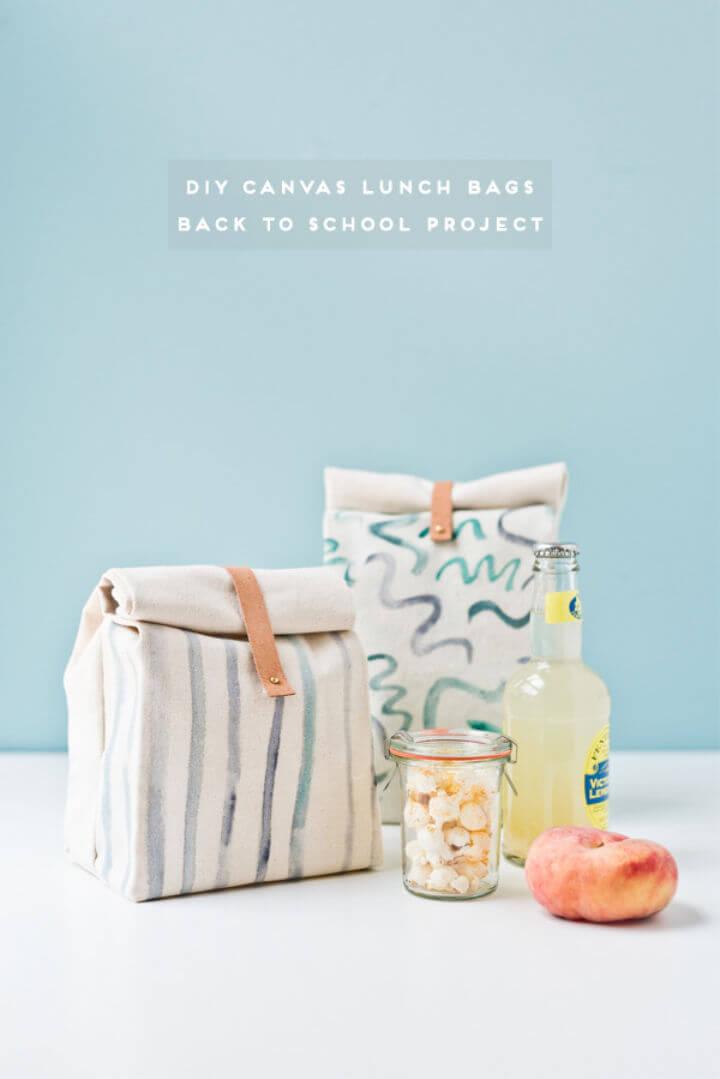 DIY Canvas Lunch Bag for Back to School