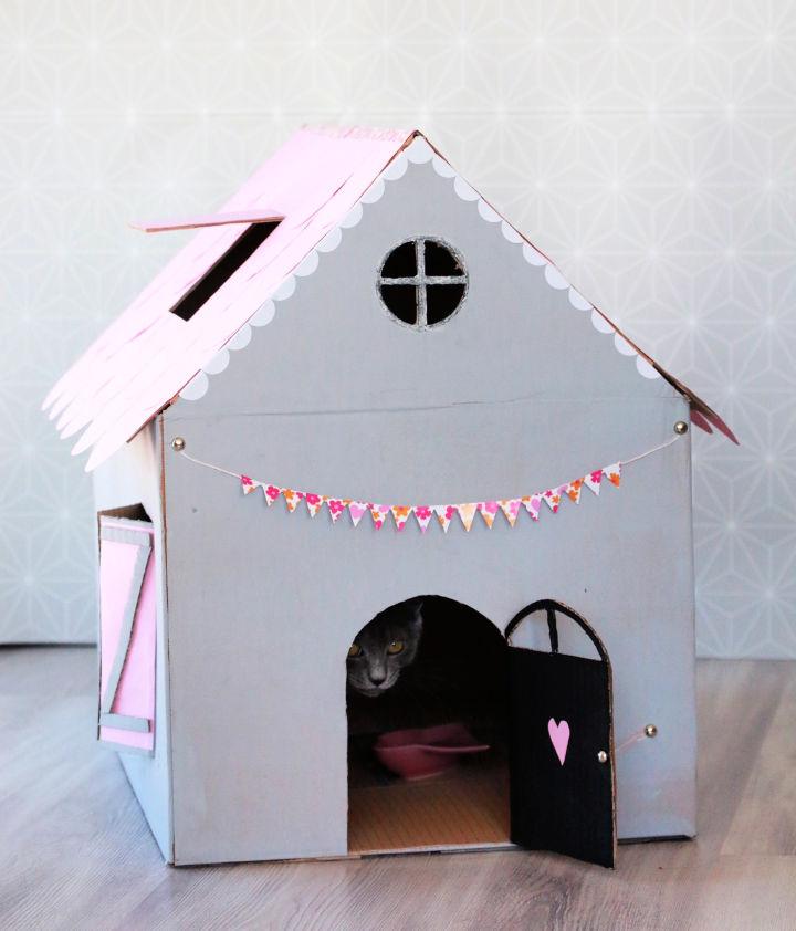 DIY Cardboard Cat Dollhouse 
