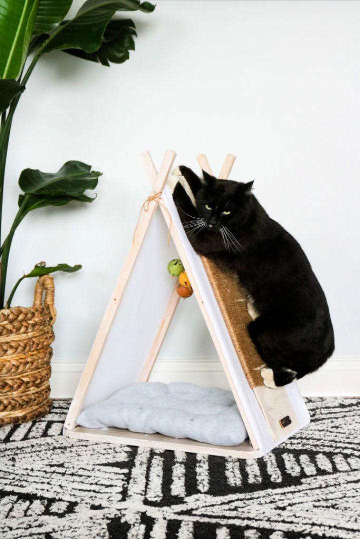 Cat House Tepee from An Old Tv Tray