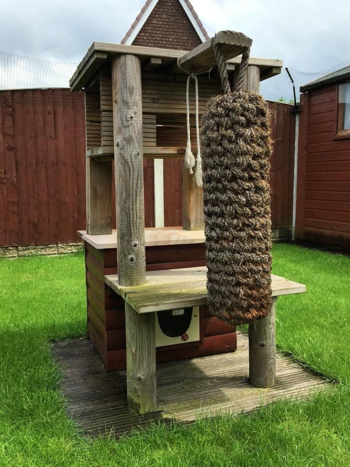 Handmade Outdoor Cat Play Tower House
