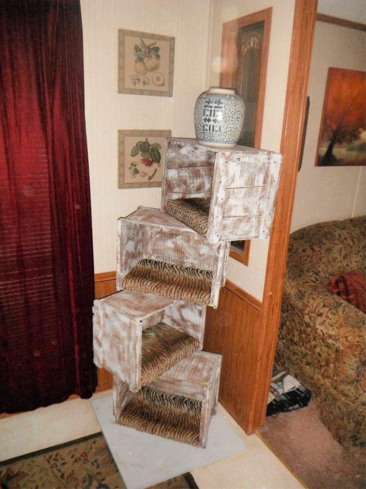 Easy DIY Cat Tree House With Crates