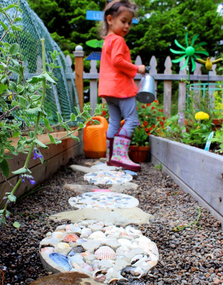 Cement Stepping Stones Walkway