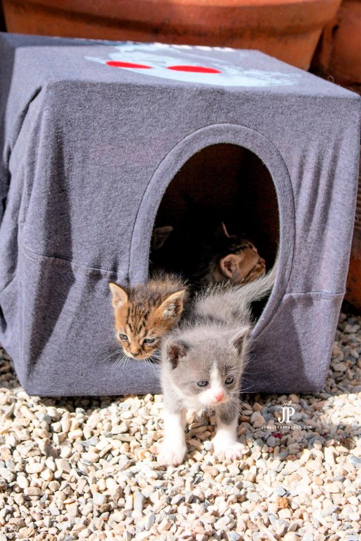 Cheap DIY Cat House Using T-Shirt