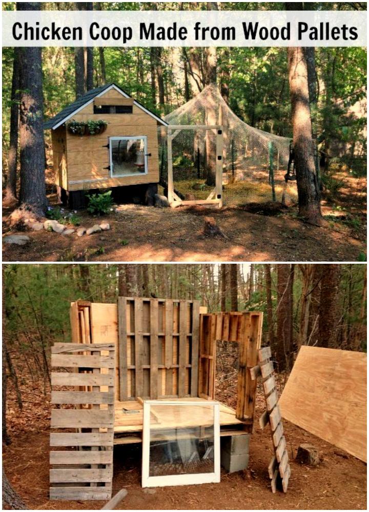 Chicken Coop from Recycled Wood Pallets