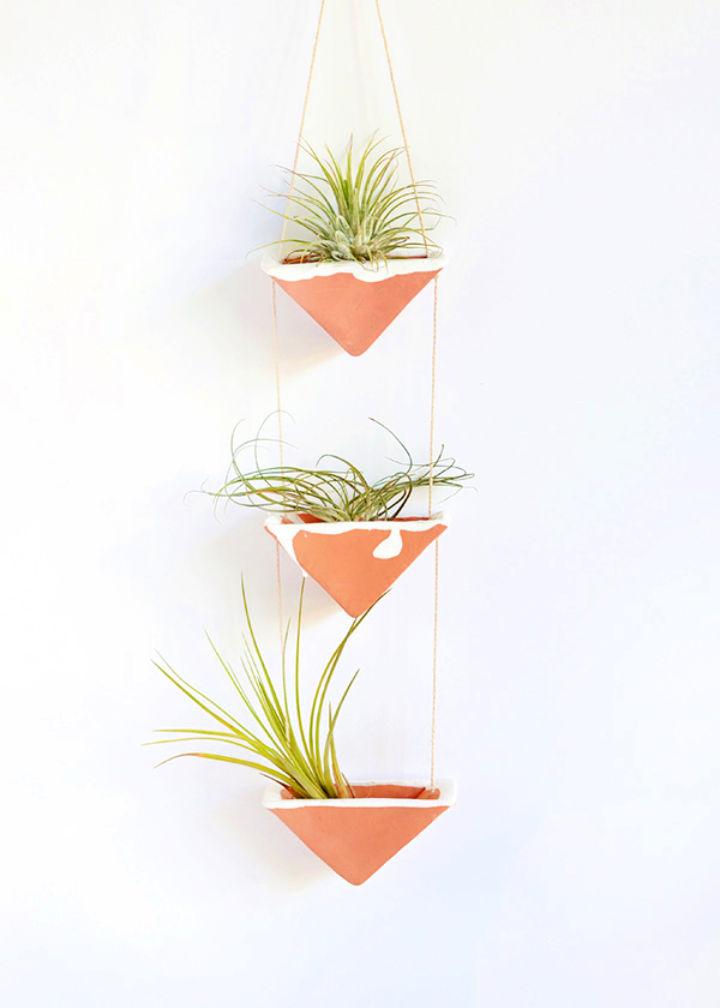 DIY Clay Hanging Air Plant Holders