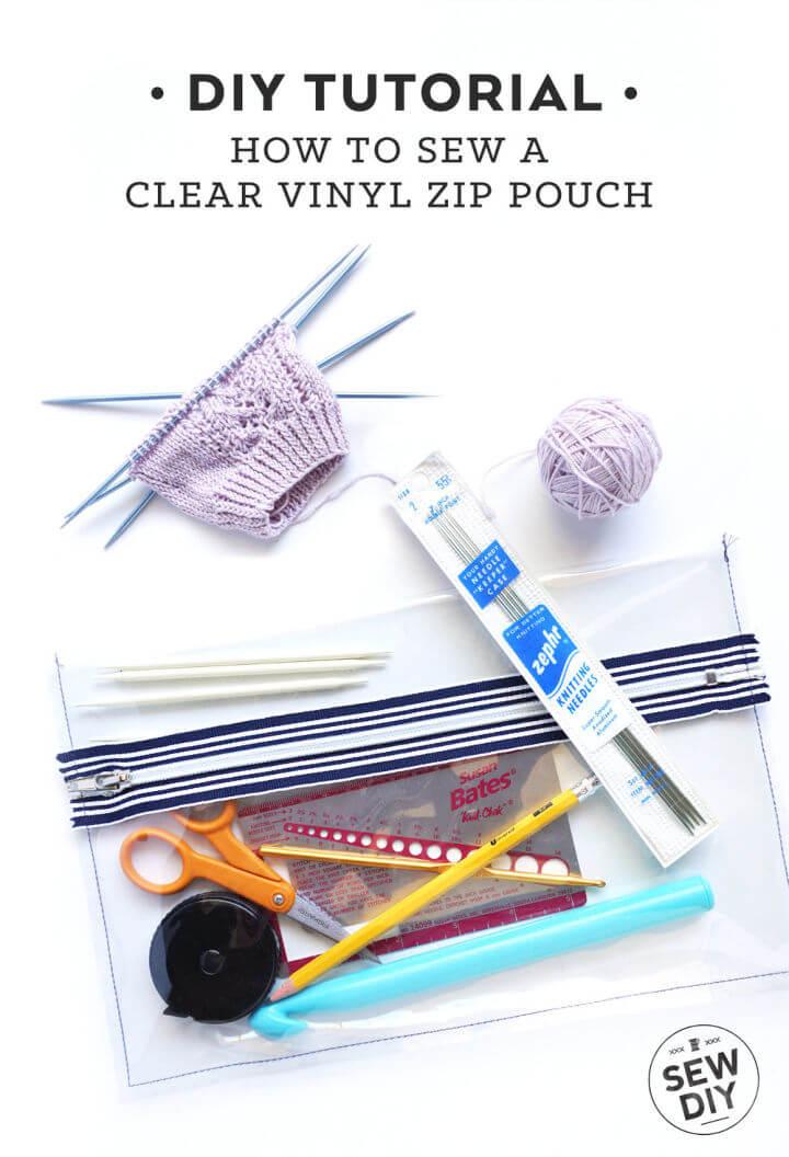 Clear Vinyl Zippered Pouch Tutorial