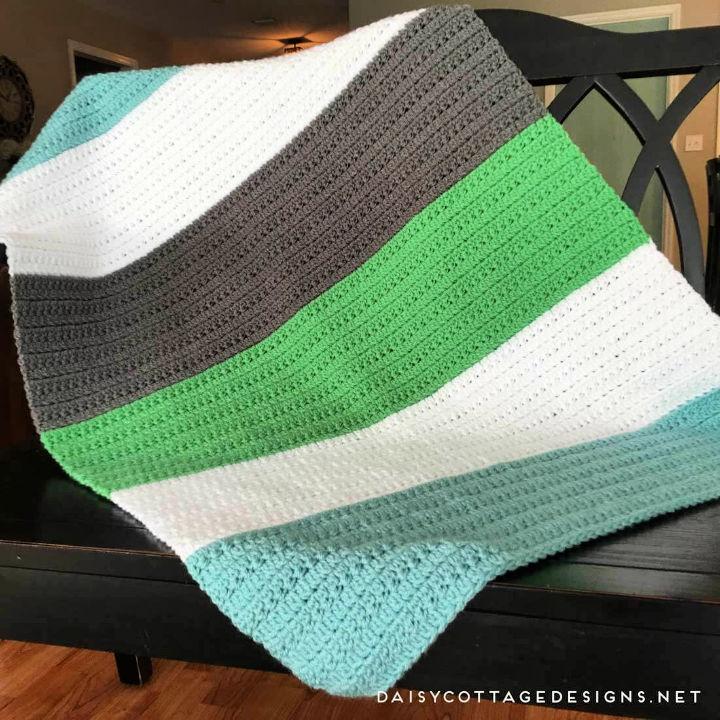 Free Color Block Baby Blanket Crochet Pattern
