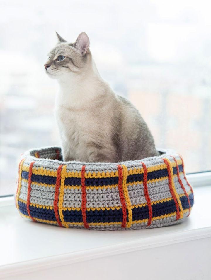 Best Crochet Curl-Up Kitty Cat Bed Pattern 