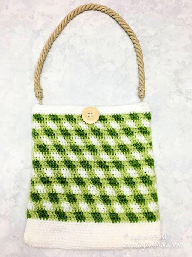 Crochet Gingham Market Bag Pattern