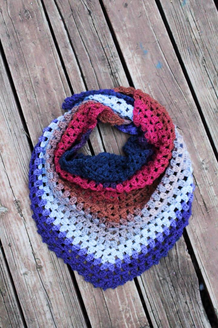 Crochet One Skein Triangle Scarf Pattern