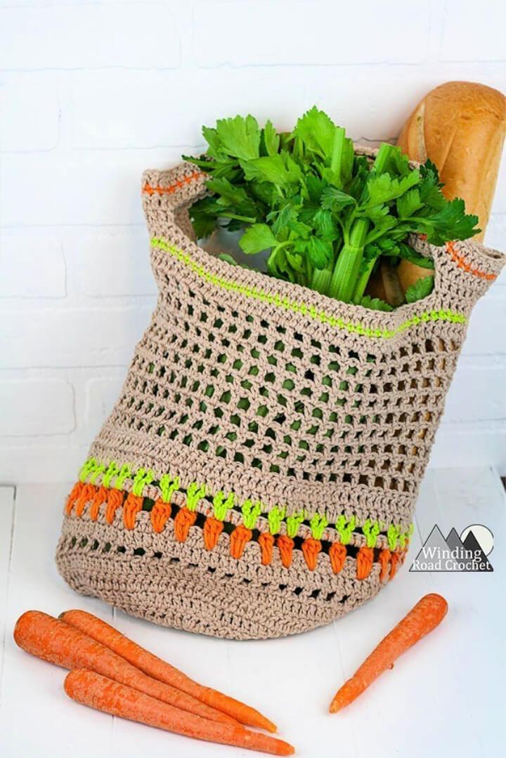 Simple Crochet Vegetable Market Bag Pattern