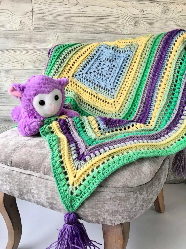 Crochet Wrap Me in Sunshine Baby Blanket Pattern