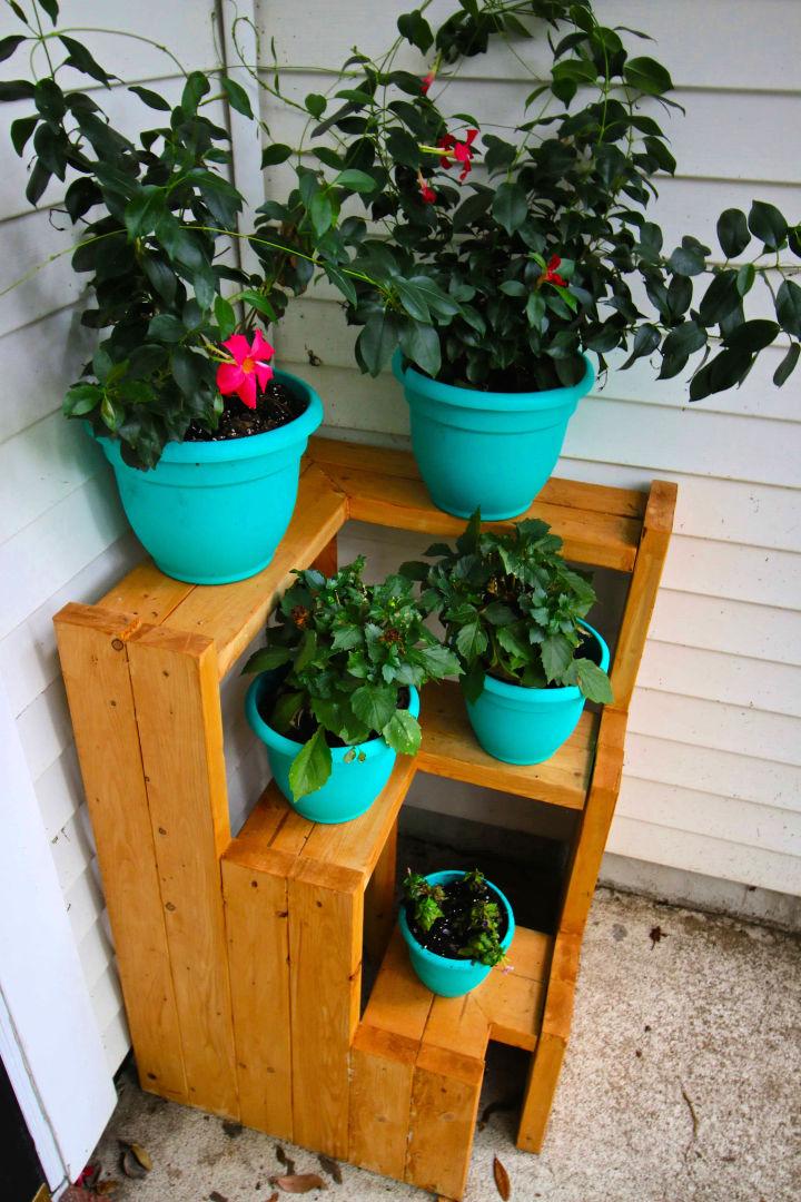 DIY 3 Tiered Corner Plant Stand