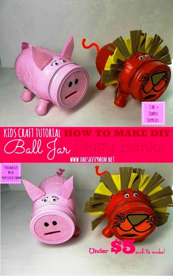 DIY Ball Mason Jar Piggy Banks For Under 5
