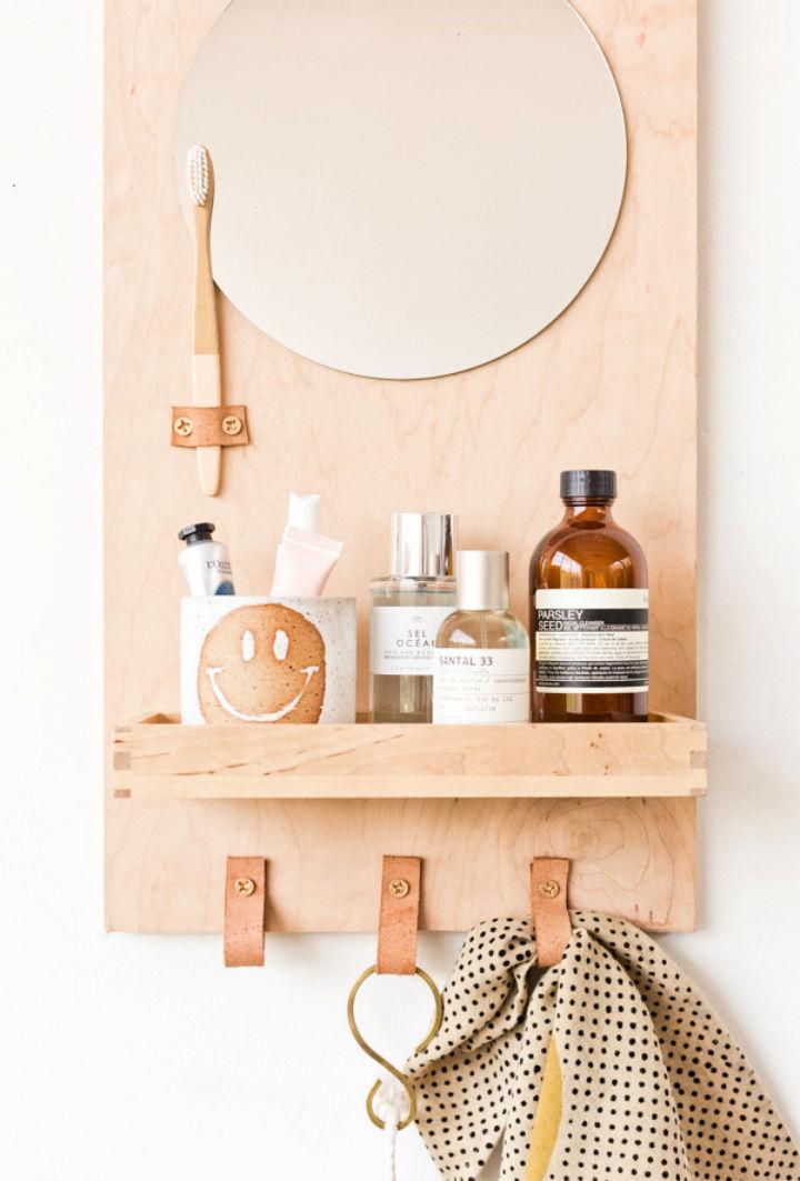 DIY Bathroom Organizer With Mirror