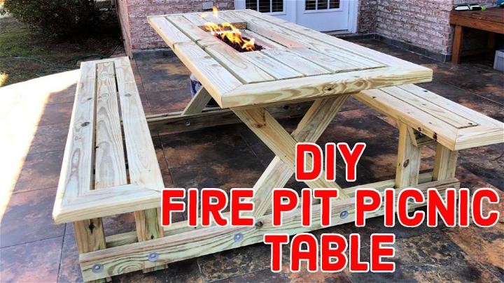 DIY Fire Pit Picnic Table