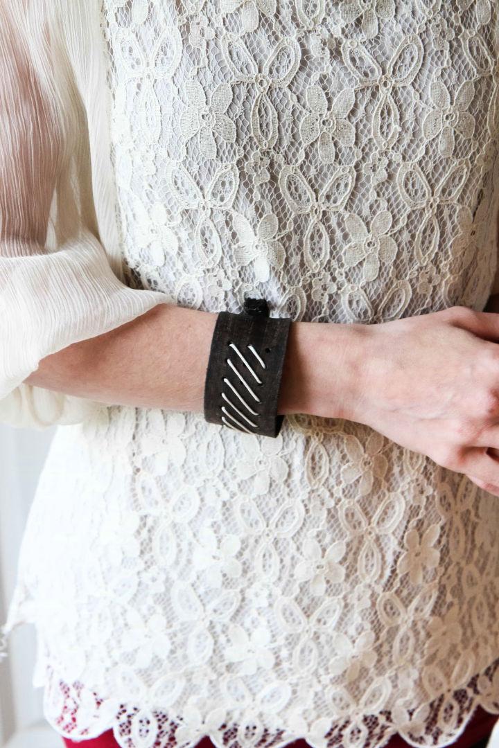 DIY Fitbit Leather Cuff Bracelet