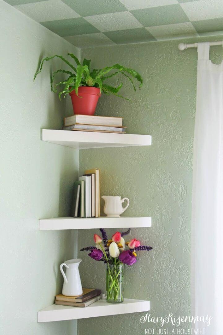 DIY Floating Corner Shelves