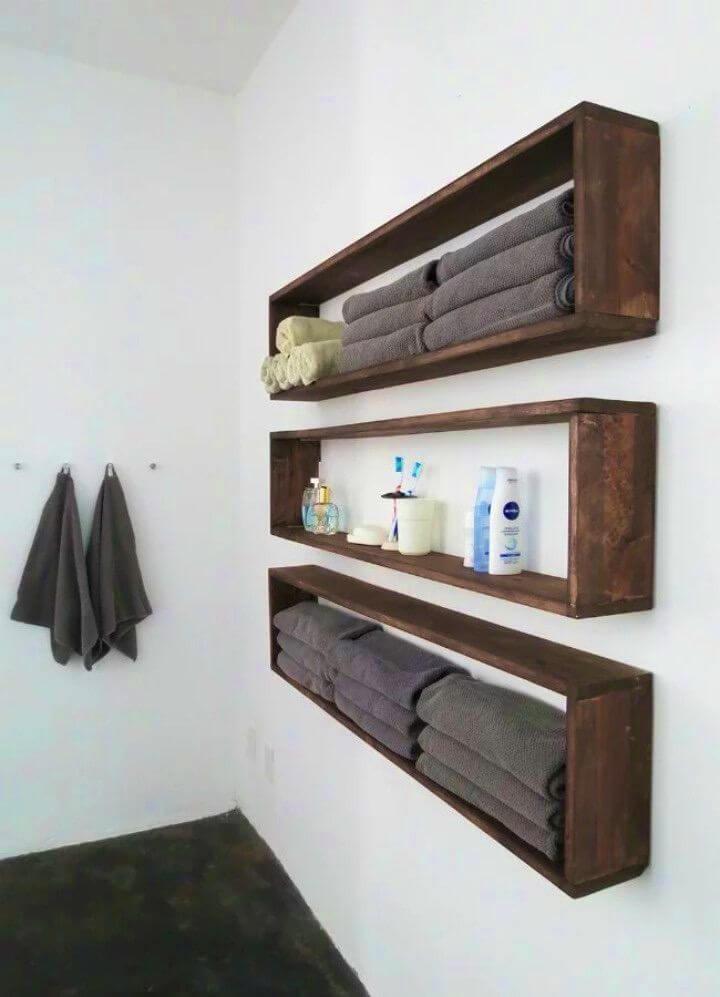 DIY Floating Shelves for Bathroom Storage