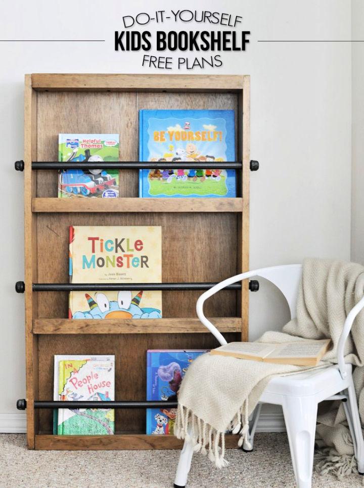 DIY Industrial Kids Bookshelf