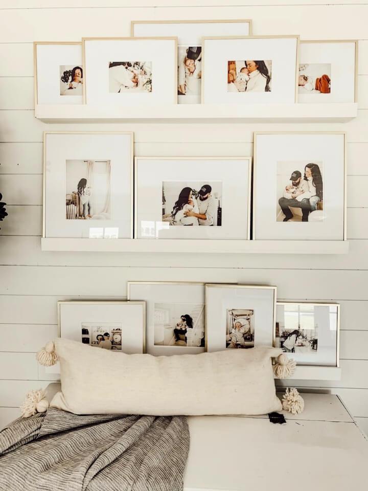 DIY Picture Ledge Photo Wall