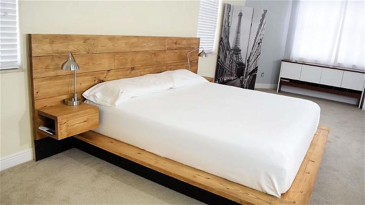 DIY Platform Bed With Floating Night Stands Free Plan