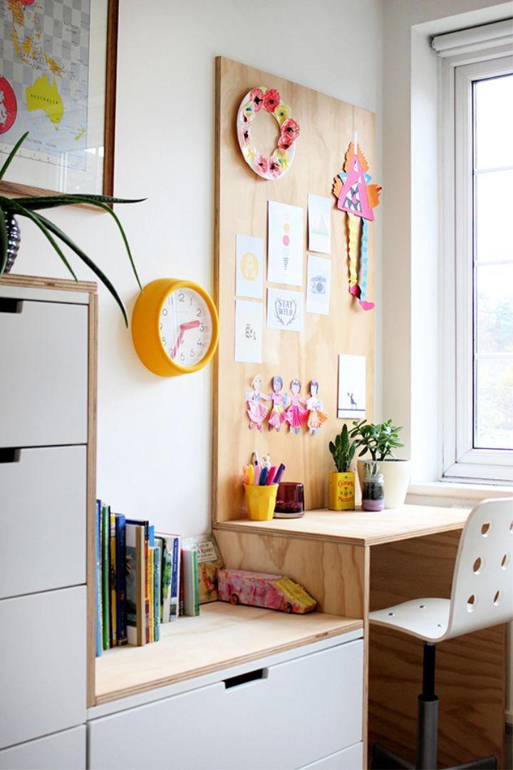 DIY Plywood IKEA Desk for Kid’s Bedroom