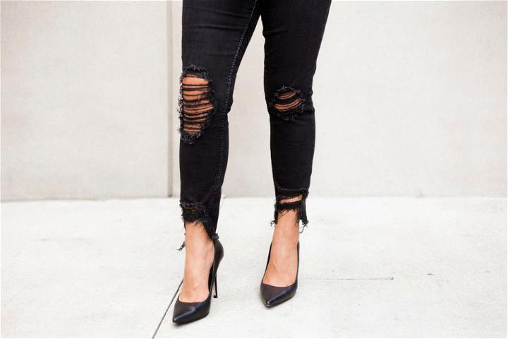 DIY Ripped Distressed Jeans