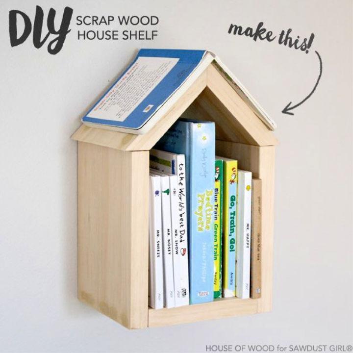 Handmade Scrap Wood House Bookshelf