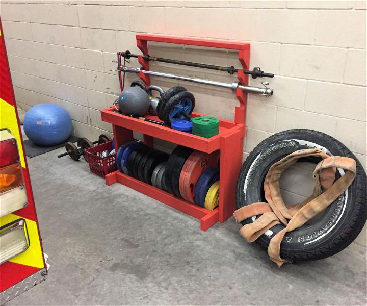 DIY Weight and Barbell Storage Rack