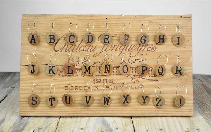 DIY Wood Alphabet Wine Charms