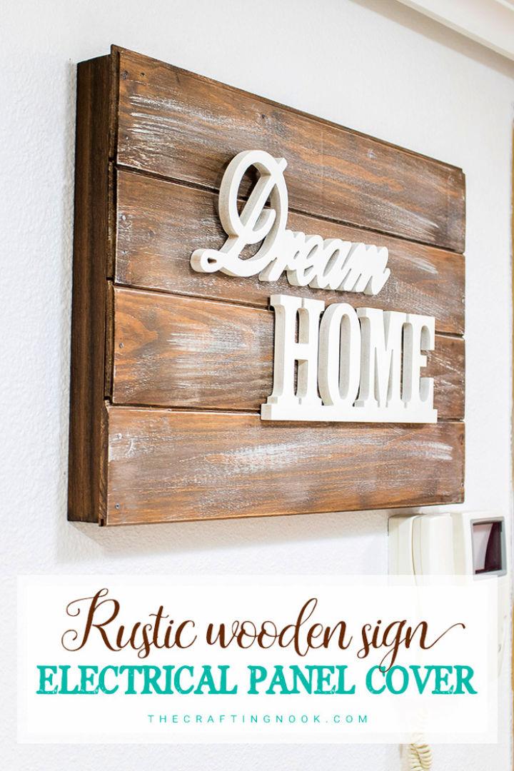 DIY Wooden Sign Electrical Panel Cover