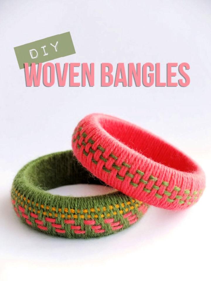 DIY Woven Yarn Bangles at Home