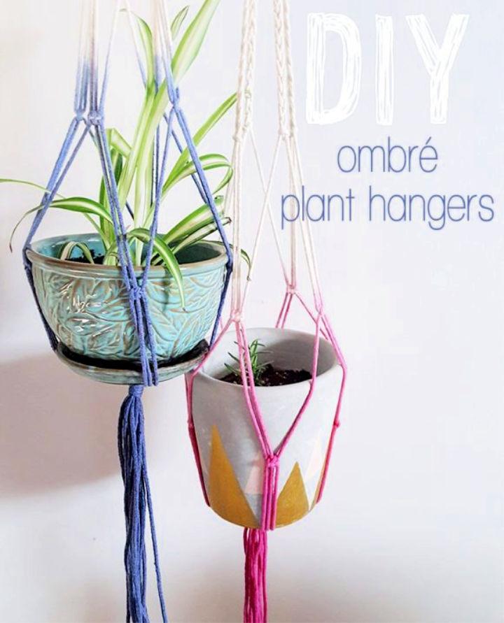 Ombre Dip-Dyed Macrame Plant Hangers