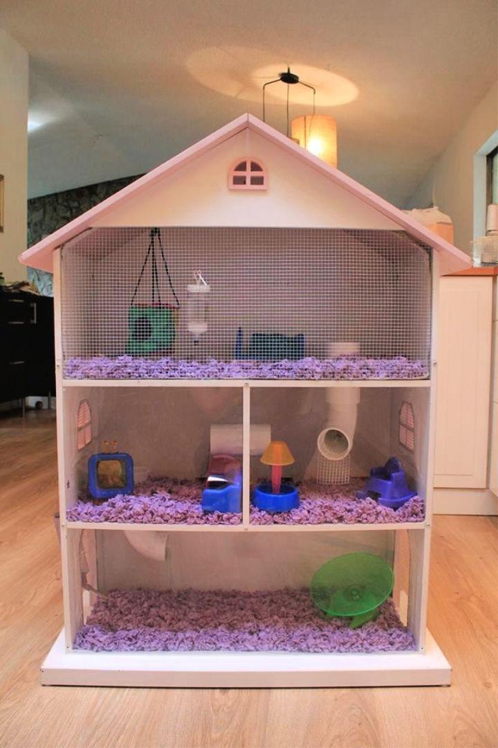 Handmade Dollhouse Guinea Pig Cage