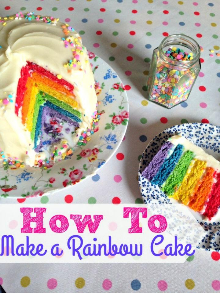 Easy 6 layer Rainbow Cake