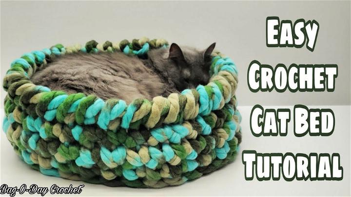 Easy to Make Crochet Cat Bed - Free Pattern