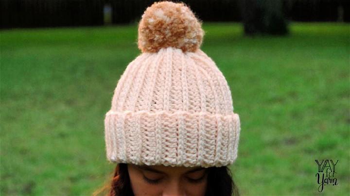 Easy Crochet Knit Look Hat Pattern for Beginners