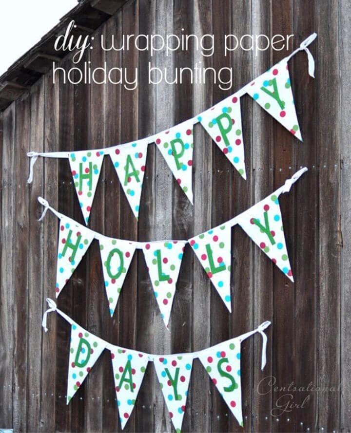 Simple DIY Wrapping Paper Bunting