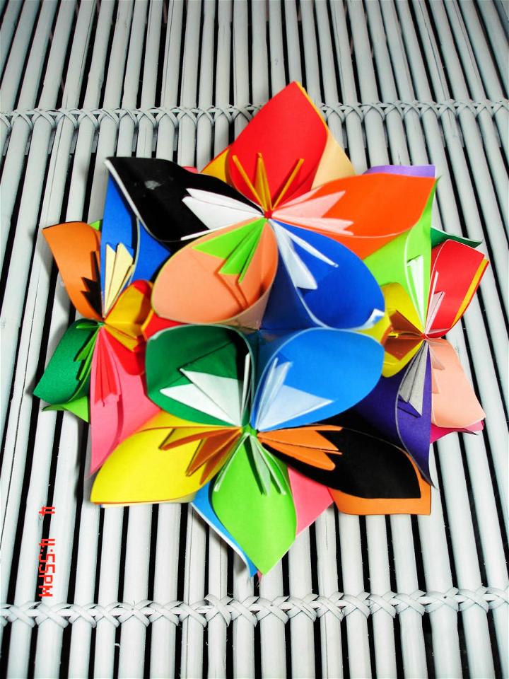 Easy Origami Flower - origami kusudama flower