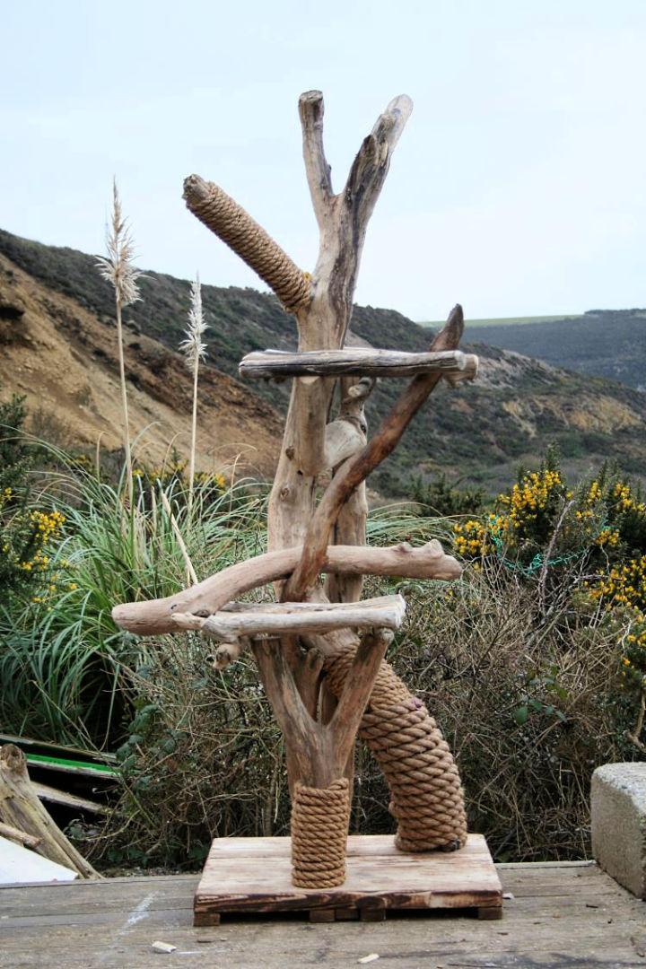 Elegant Driftwood OutdoorCat Tree