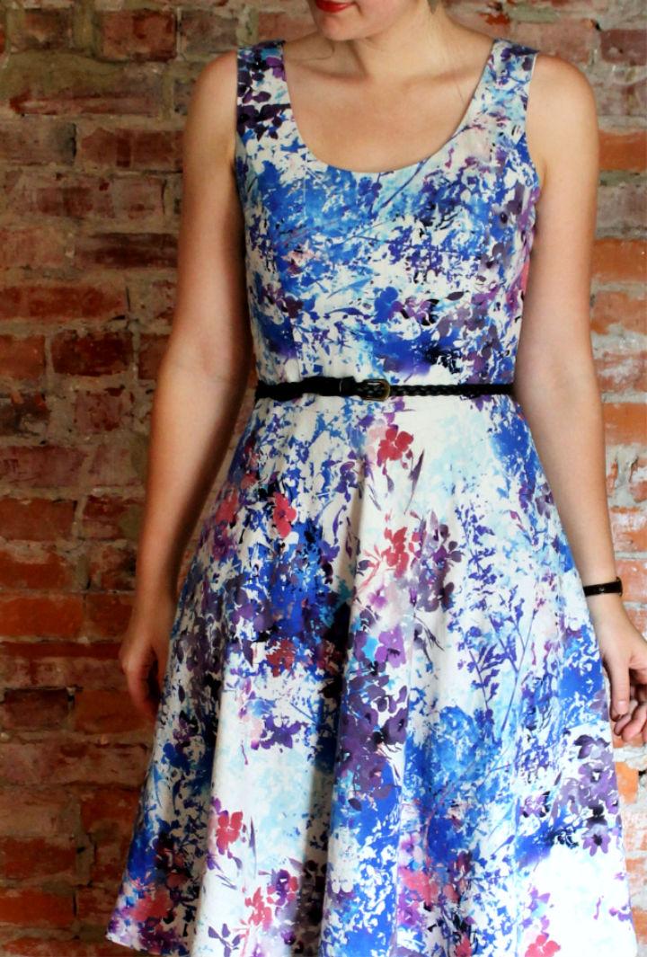 Fit and Flare Painterly Dress