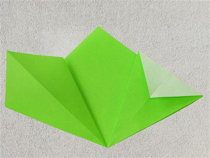 Fold the top triangles towards you so they are level with the edges of the paper.