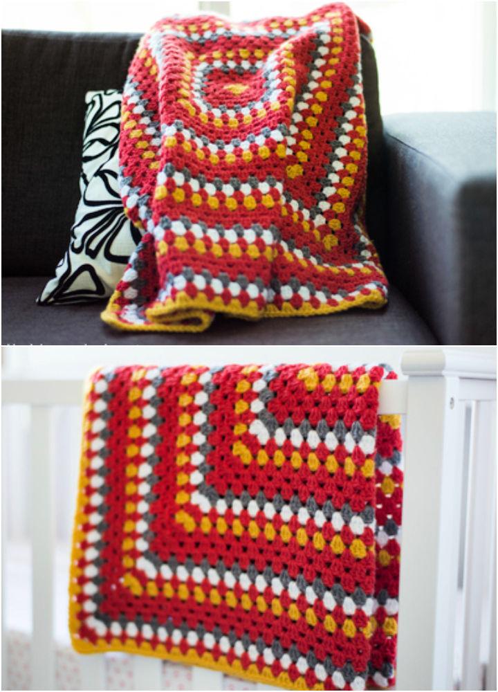 Free Crochet Granny Square Baby Blanket