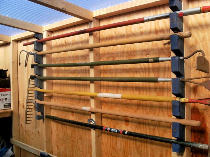 Simple DIY Wooden Garden Tool Storage Rack
