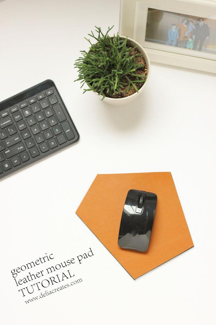 DIY Geometric Leather Mouse Pad 