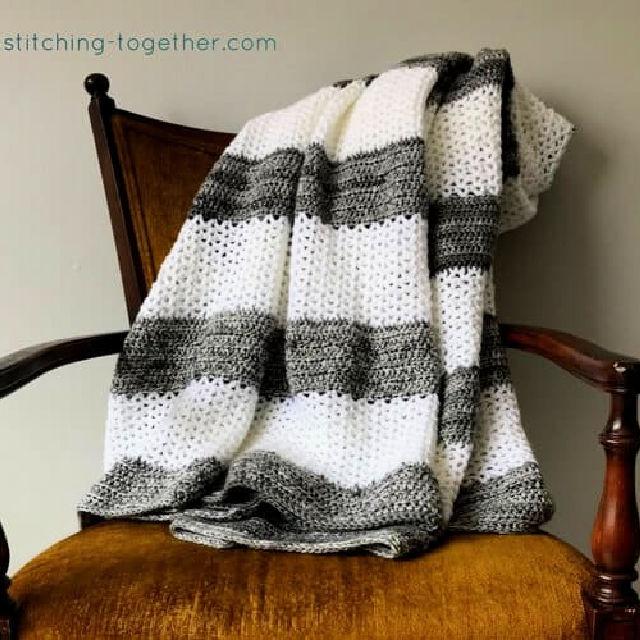 HDC and V Stitch Crochet Baby Blanket Pattern