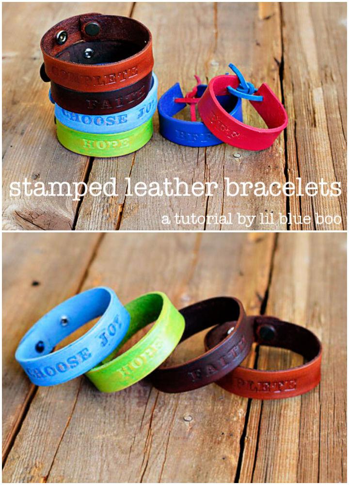 Hand Stamped Leather Bracelet Ideas
