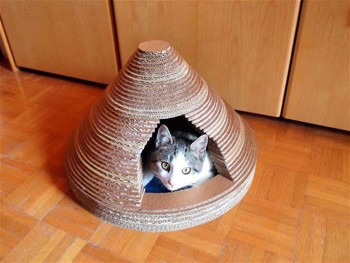 Homemade Cardboard Cat House